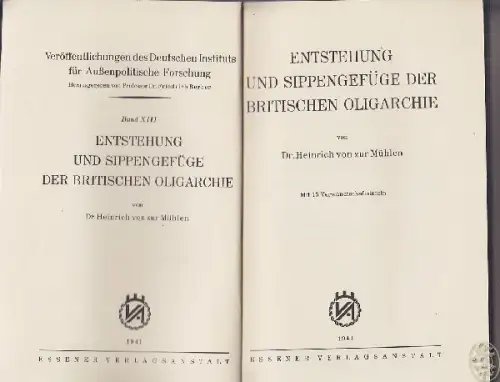 ZUR MÜHLEN, Entstehung und Sippengefüge der... 1941