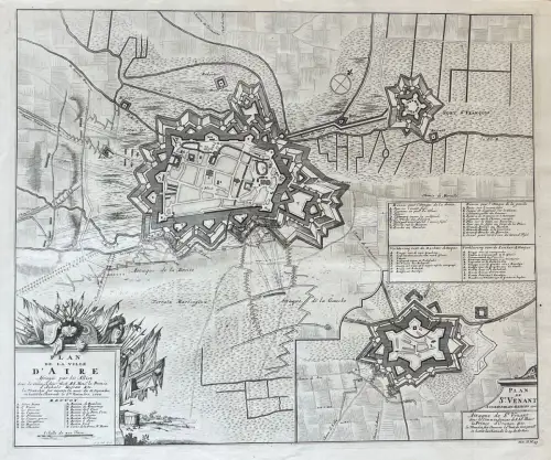 Plan de la Ville d`Aire. Assiegée par les Alliez Sous le Commandem.t de S.A.S. M