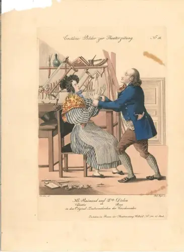 Hr. Raimund und Dlle Dielen als Valentin [und] Rosa in dem zaubermärchen der Ver