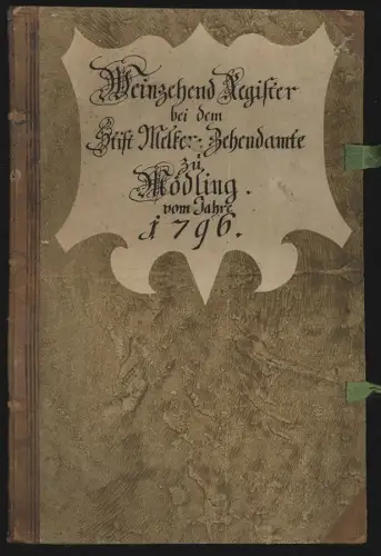 Weinzehend Register bei dem Stift Melker Zehendamte zu Mödling vom Jahre 1796.