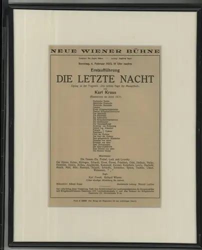 Die letzte Nacht. Erstaufführung. Epilog zu der Tragödie "Die letzten Tage der M