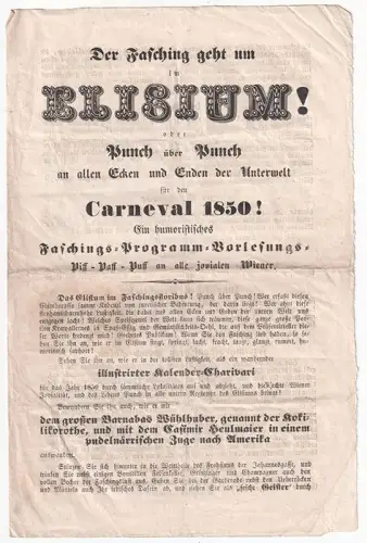 Der Fasching geht um im Elisium! oder Punch über Punch an allen Ecken und Enden 