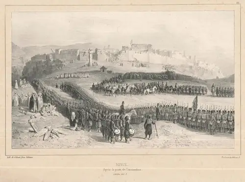 Revue. Apres la prise de Constantine (Oct. 1837). RAFFET, Denis Auguste Marie.