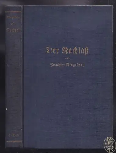 RINGELNATZ, Der Nachlaß. 1935