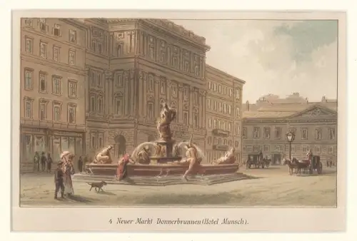 Neuer Markt Donnerbrunnen (Hotel Munsch). [Blick auf das Hotel Munsch heute Abas