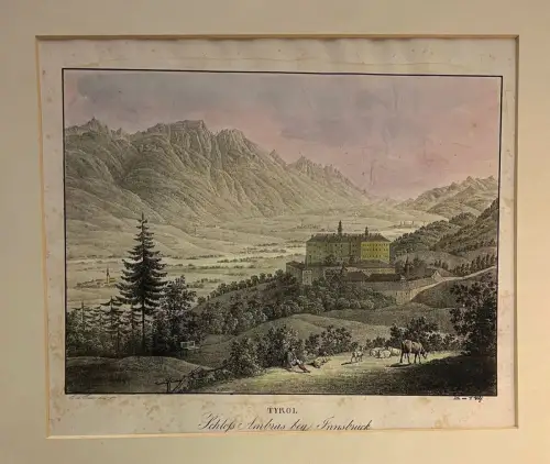 Tyrol. Schloss Ambras bey Innsbruck. BEN(N), B. (Entw.) - WOLF, F[ranz] (Lith.).