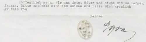 1 S. Brieftyposkript mit eigenh. Unterschrift. CONTE CORTI, Egon Caesar, Offizie