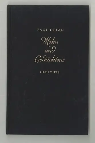 Mohn und Gedächtnis. CELAN, Paul.