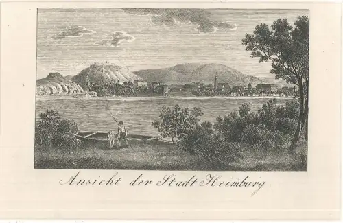 Ansicht der Stadt Heimburg [Hainburg]. ANDRÉ, Christian Carl