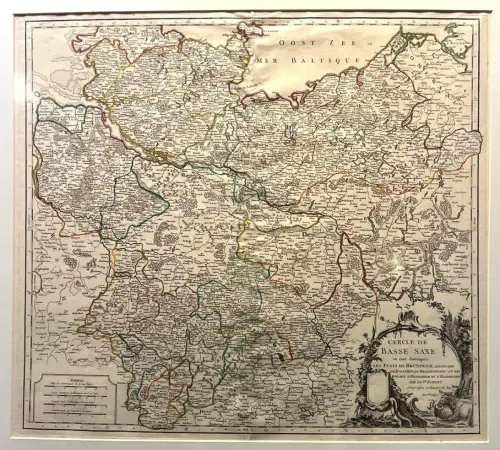 Cercle de Basse Saxe ou sont distingues les Etats de Brunswich, les Duches de Ho