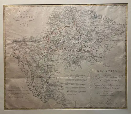 Charte von Kroatien, enthaltend die Agramer, Warastiner und Kreutzer Gespannscha