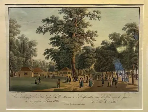 Versammlung der schönen Welt bey den Kaffée-Häusern in der großen Prater-Allée. 