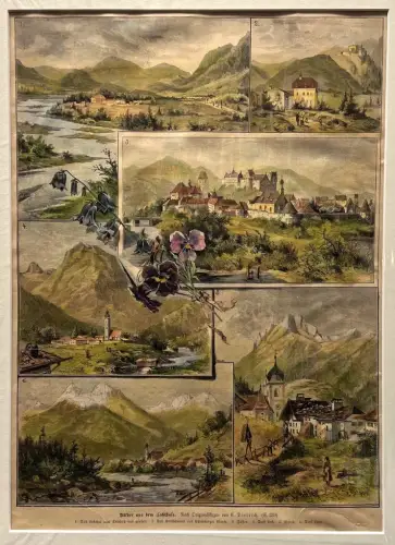 Bilder aus dem Lechthale. 1. Das Lechthal vom Knießaß aus gesehen. 2. Bad Knöcke