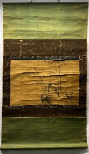 Sparrow and Bamboo [Kakejiku]. BAISO.