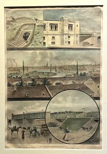 Blick auf Wien und die Stadtbahnbogen von Döbling aus. Tunnel auf der Türkenscha