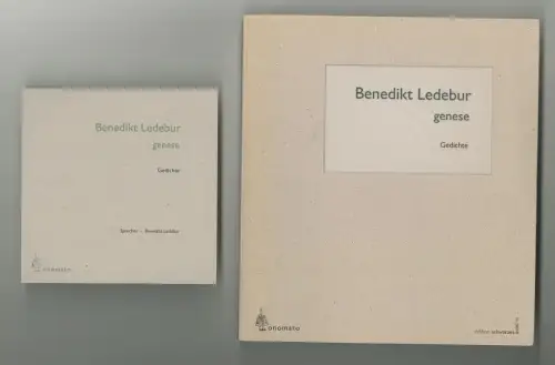 genese. Gedichte. LEDEBUR, Benedikt.