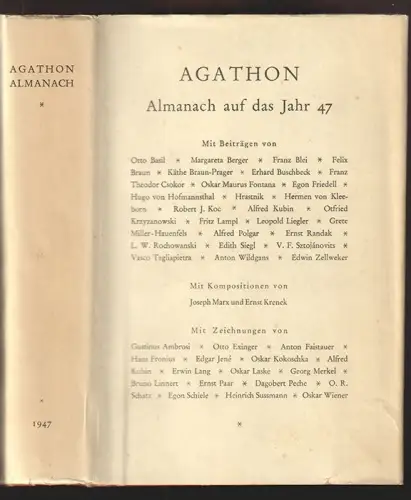 AGATHON. Almanach auf das Jahr 47 des... 1947