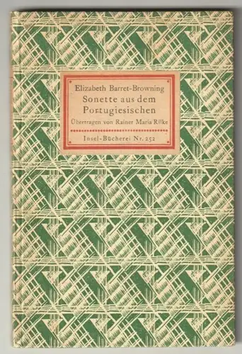 Sonette. Aus dem Portugiesischen. Übertr. durch Rainer Maria Rilke. BARRET-BROWN