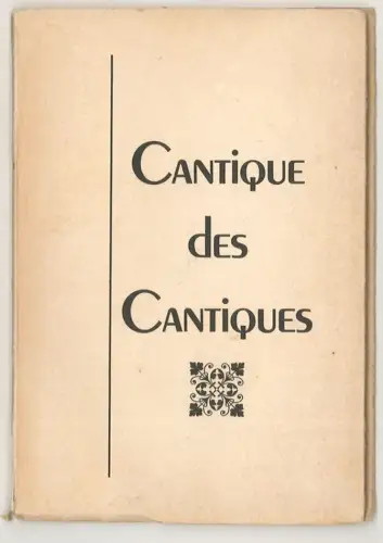 Cantique des cantiques (de Salmon). (SEGOND, Louis [Trad.])..
