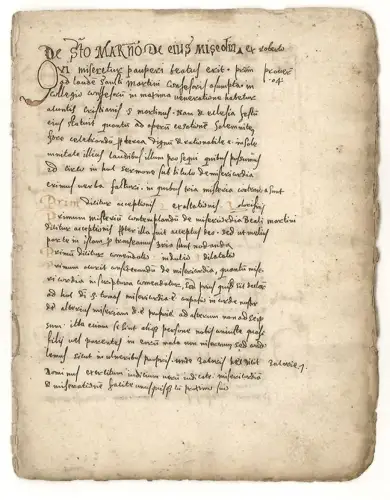 De s(anc)to Mar(ti)no eius [...] qui miseretur pauperi beatus  [...]