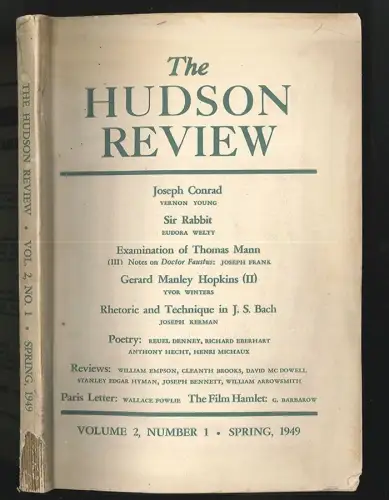 The Hudson Review. BENNETT, Joseph. - MORGAN, Frederick (Ed.).