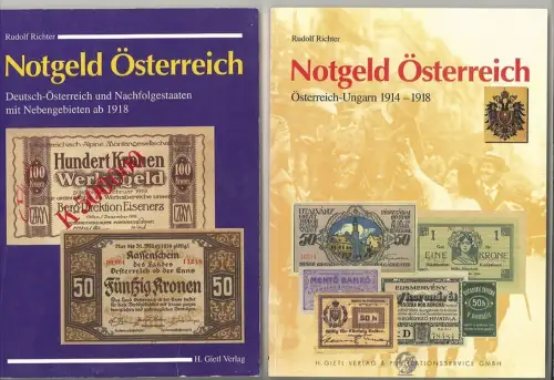 Notgeld Österreich. Österreich-Ungarn 1914-1918. [und:] Notgeld Österreich. Deut