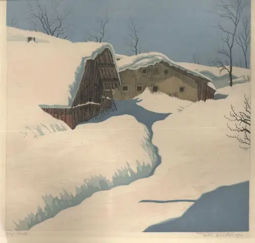 Baunerhof im Schnee. HEUBERGER, Felix (1888-1968)