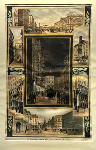 Die Kärnthnerstraße in Wien. Originalzeichnung von A. Kronstein. 7 Abbildungen. 