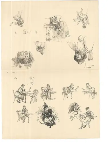 11 Blätter "Kopf- und Genrestudien".