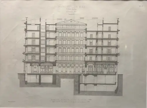 Grand-Hôtel in Wien.Schnitt AB. Bl. 27. TIETZ, Karl.