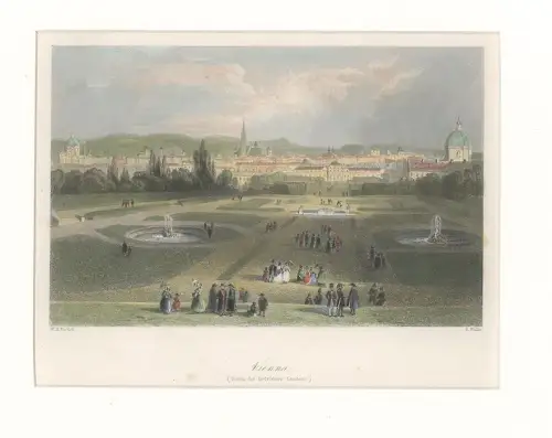 Vienna, from the Belvidere Gardens. [Wien Blick vom Belvedere]. BARTLETT, Willia