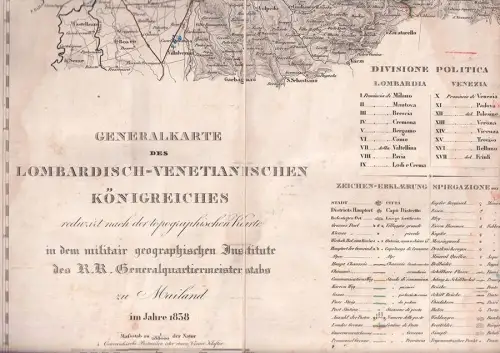 Generalkarte des lombardisch-venetianischen Königreiches reduzirt nach der topog