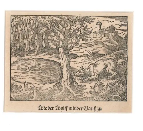 Wie der Wolff mit der Ganß zu fangen ist. AMMAN, Jost.