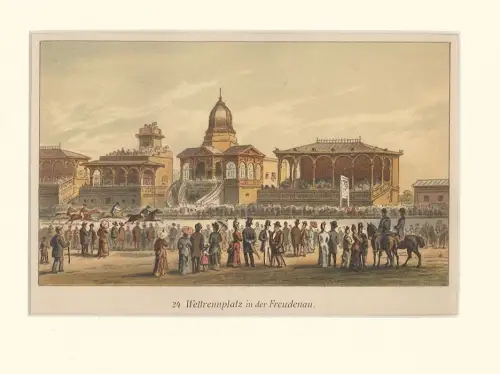 Wettrennplatz in der Freudenau. VARRONE, Giovanni - PETROVITS, Ladislaus Eugen.