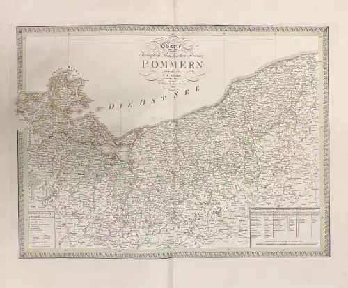 Charte von der Königlich Preussischen Provinz Pommern entworfen von C. F. Weilan