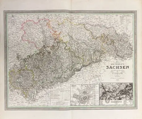 Das Koenigreich Sachsen entworfen und gezeichnet von C. F. Weiland. WEILAND, C[a