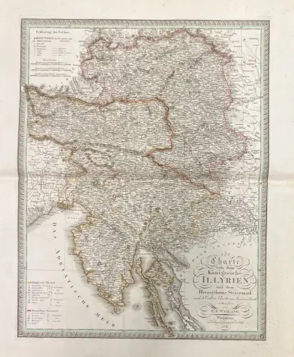Charte von dem Königreiche Illyrien und dem Herzogthume Steyermark nach de Castr