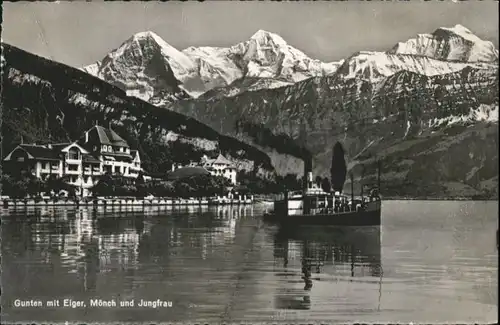 Gunten Gunten Eiger Moench Jungfrau Schiff x / Gunten /Bz. Thun