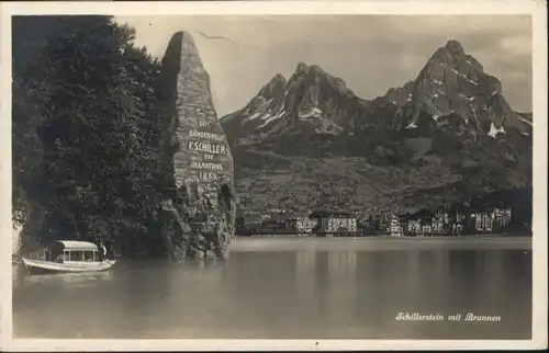 Brunnen SZ Schillerstein Schiff x / Brunnen /Bz. Schwyz