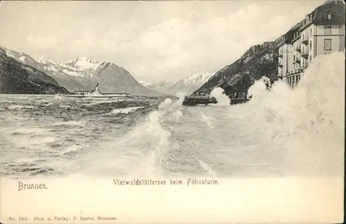 Brunnen SZ Vierwaldstaettersee Schiff Foehrsturm * / Brunnen /Bz. Schwyz