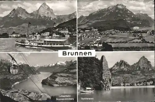 Brunnen SZ Luftseilbahn Schiff Schillerstein x / Brunnen /Bz. Schwyz