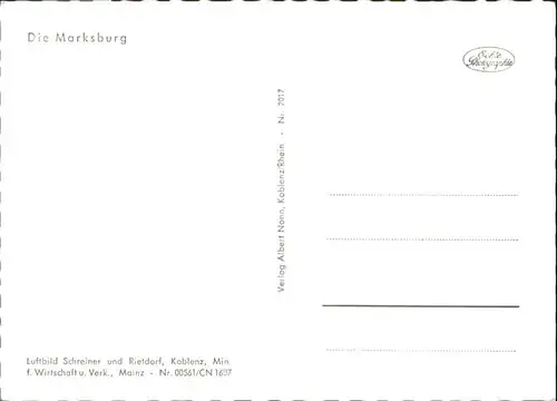 Marksburg Marksburg Fliegeraufnahme * / Braubach /Rhein-Lahn-Kreis LKR