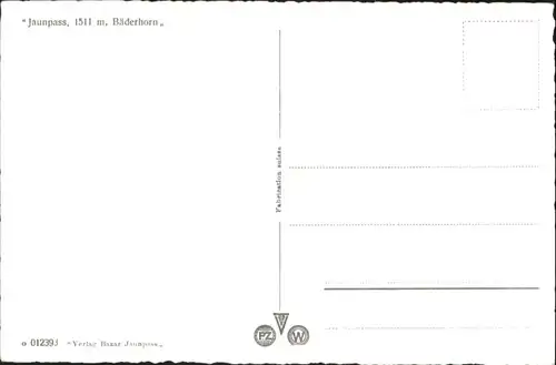 Jaunpass Jaunpass Baederhorn * / Jaun /Bz. La Gruyere