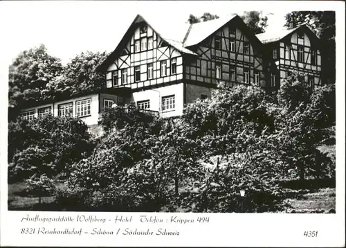 Reinhardtsdorf-Schoena Reinhardtsdorf-Schoena Gaststaette Wolfsberg Hotel x / Reinhardtsdorf-Schoena /Saechsische Schweiz-Osterzgebirge LKR