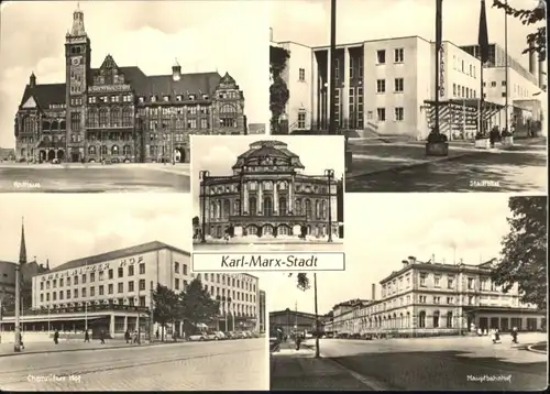 Karl-Marx-Stadt Karl-Marx-Stadt Rathaus Opernhaus Chemnitzerhof Hauptbahnhof Stadtbad x / Chemnitz /Chemnitz Stadtkreis