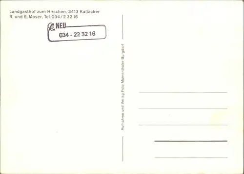 Kaltacker Kaltacker Landgasthof zum Hirschen * / Kaltacker /Bz. Burgdorf