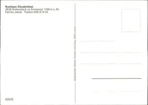 Roethenbach Emmental Roethenbach Emmental Kurhaus Chuderhuesi * / Roethenbach Emmental /Bz. Signau