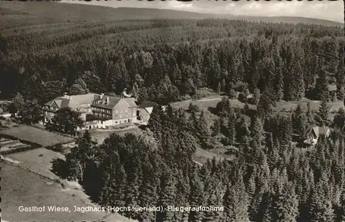 Jagdhaus Sauerland Gasthof Wiese Fliegeraufnahme  *