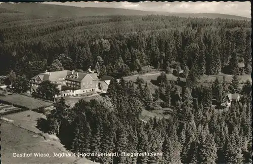 Jagdhaus Sauerland Gasthof Wiese Fliegeraufnahme  *