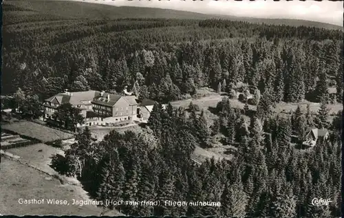 Jagdhaus Sauerland Gasthof Wiese Fliegeraufnahme  *